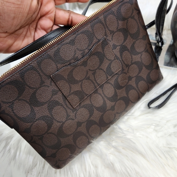 ✨️🤎 Coach signature coated canvas brown/blk 3 piece bundle 2 bag and wristlet - Picture 7 of 12